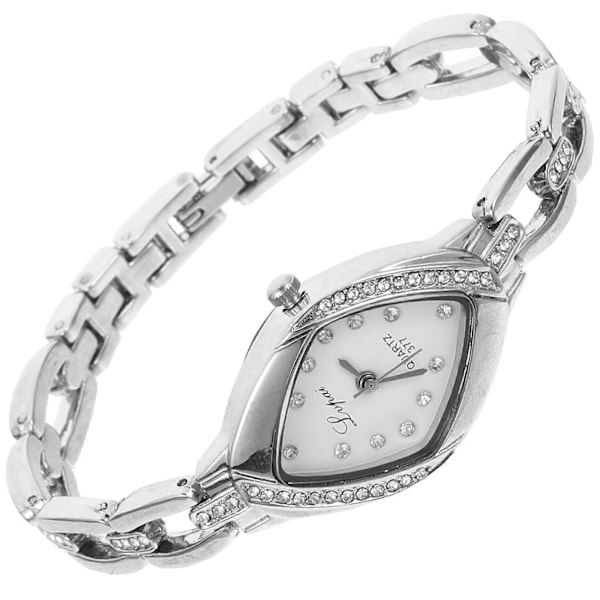 Lvpai P128 Dame Rhinestone Armbåndsure Stål Armbånd Analog Quartz (Sølv Hvid)