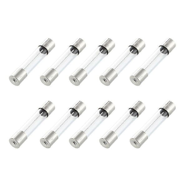 10 stk. hurtigvirkende glasrørsikringer 6x30mm 250v 10a