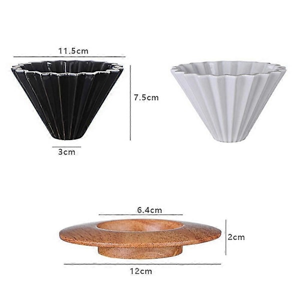 Kaffefilter Keramisk Pour Over Kaffetrakter Sett V60 Trakter Avtakbar Trakter Med Stativ Kaffe