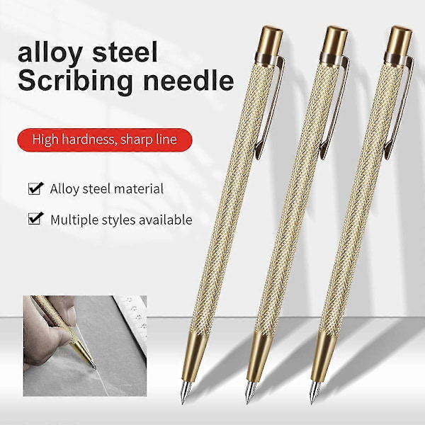 5 stk Diamant Metall Marker Graveringspenn Wolframkarbid Nib For Glass Keramisk Metall Tre Gravering