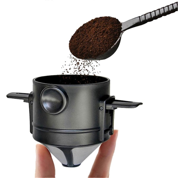 Kaffefilter Foldbar Brygning Rustfrit Stål Filter Egnet Til Enhver Kop