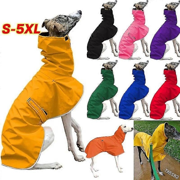 Varm Hundjacka Vattentät Whippet-Kappa Vinter Justerbar Greyhound Kläder Vinter Varm Fleece Kläder Italiensk Greyhound Kläder yellow M