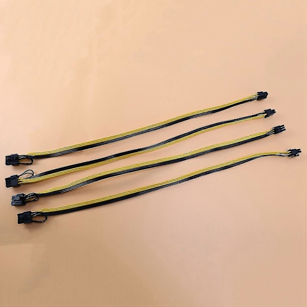 8x 6-Pin PCI-e till 8-Pin (6+2) PCI-e (hane till hane) GPU Strömkabel 50cm för Grafikkort Mining Se