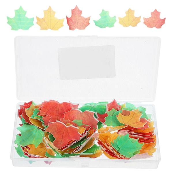 110 stk. Cupcake Toppers Høstfest Utstyr Dekorativ Cupcake Topper Lønneblad Cupcake Topper Kunstige Lønneblader