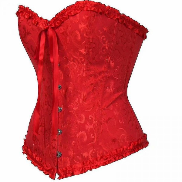 Tflycq Sexiga Korsetter Klänningar För Kvinnor Plus Size Kostym Overbust Burlesk Korsett Och Mini Kjol Set Tutu Corselet red XXL