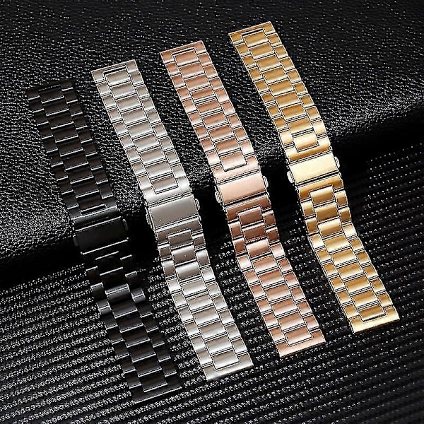 Passar för klockarmband i rostfritt stål Armband Dam Herr Solid Metall Klockarmband 16mm 18mm 20mm 22mm 24mm Armband Klockarmband Silver 22mm