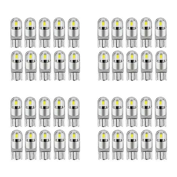 40 st 6000K Canbus T10 168 194 W5W Kupol Kennzeichen Sidomarkerings LED Lampa Vit