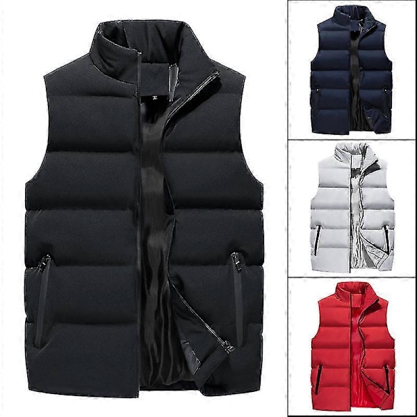 Quiltet vest for menn for varme black m