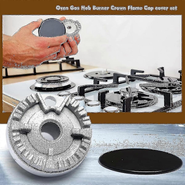 Platt Stylecooker Hatt Set Spislock Uppgraderad, Ugn Gasspis Brännare Kronlock, Gasbrännarlock Passar De Flesta Gasspisar