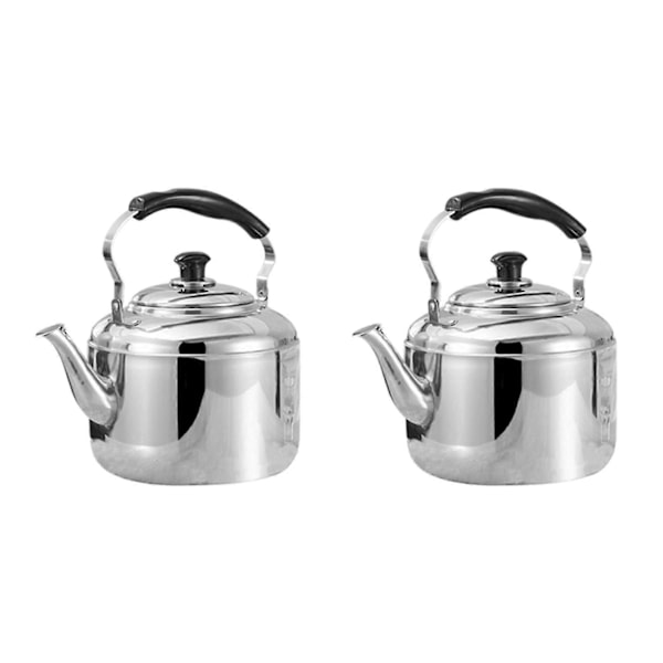 2x Rustfrit Stål Kedel Fløjtekedel Te Kedel Kaffe Køkken Komfur Induktion Til Hjem Køkken