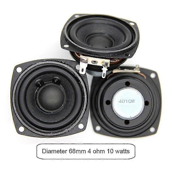 4 10W Audio Kaiutin 66mm 2.5 Tuuman Basso Multimedia Kaiutin DIY Äänikaiutin Kiinnitysreiällä f