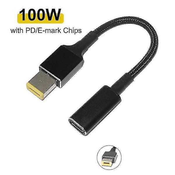 100W USB Type C Naaras Neliöliitin Muunnin Kannettavan Tietokoneen DC Virtalähde Adapteri Liitin