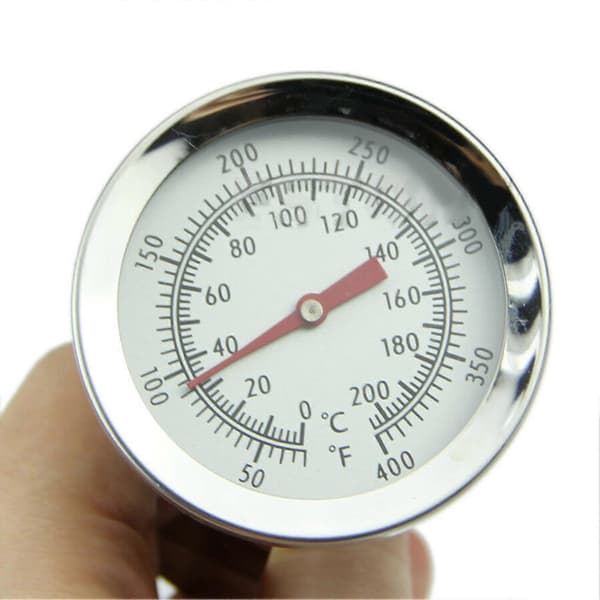 Grilltermometer, viser-type, bærbar, rustfrit stål, let madlavningstermometer til grill