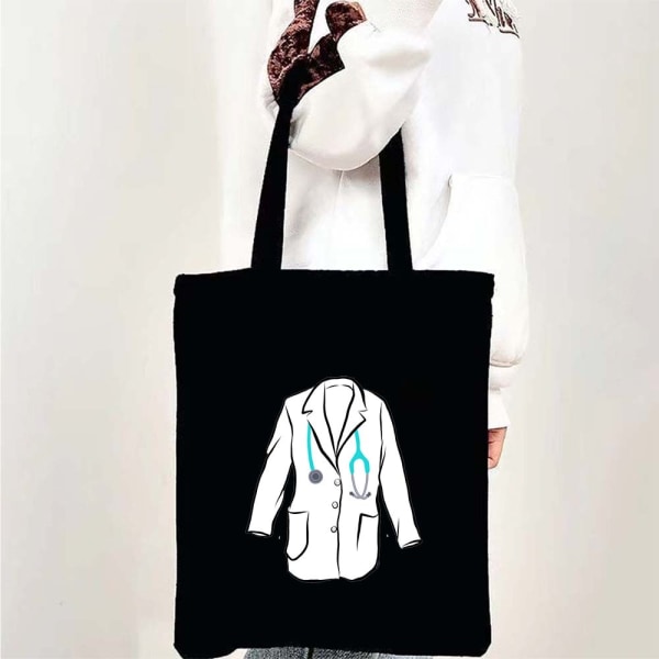 Medicin Hälsa Hjärta Hjärna Läkare Sjuksköterska Medicinskt Kors Blommigt Stetoskop Män Kvinnor Axelremsväskor Shopping Handväskor style 7