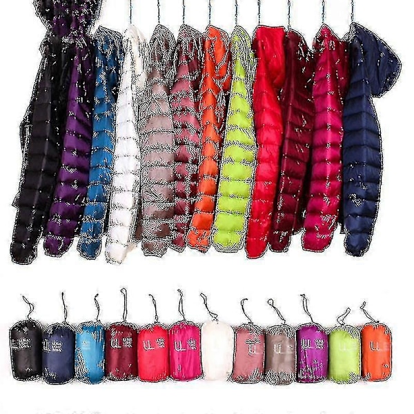 Dame Ultralett Dunjakke Hvit Andedun Hettejakker Langermet Varm Slim Frakk Parka -bp Purple m