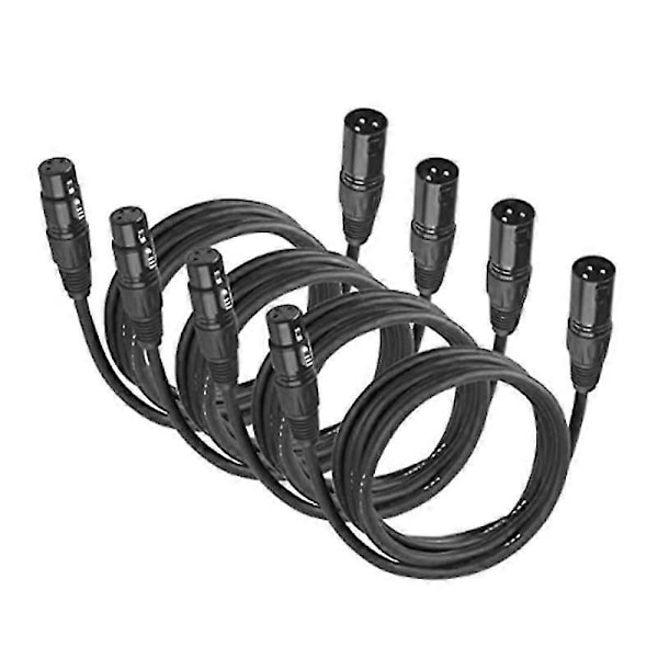 Mikrofonkabel 3m XLR-kabel Scenelyskabel Ledning 3-pinners hann til hunn-kontakt for mikrofon