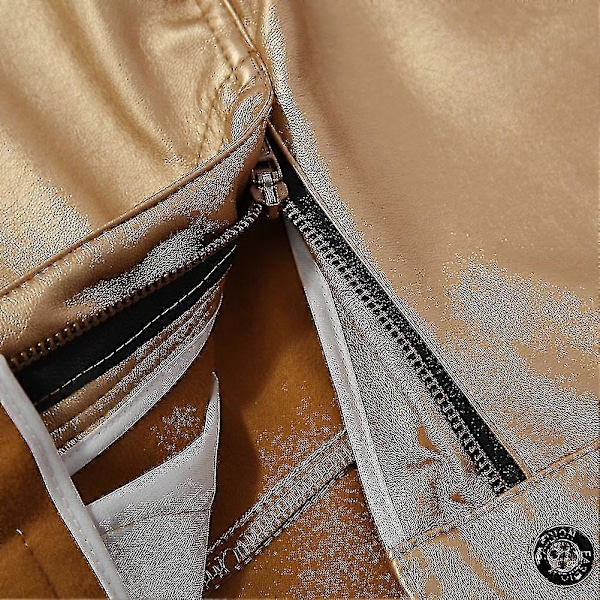 Youthup Herre Stretch Tight Faux Skinnbukser Gold EU 35