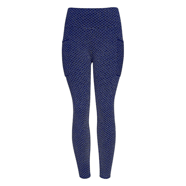 Tflycq Dam Stretch Yoga Leggings Fitness Löpning Gym Sport Fullängds Aktiva Byxor Blue XL