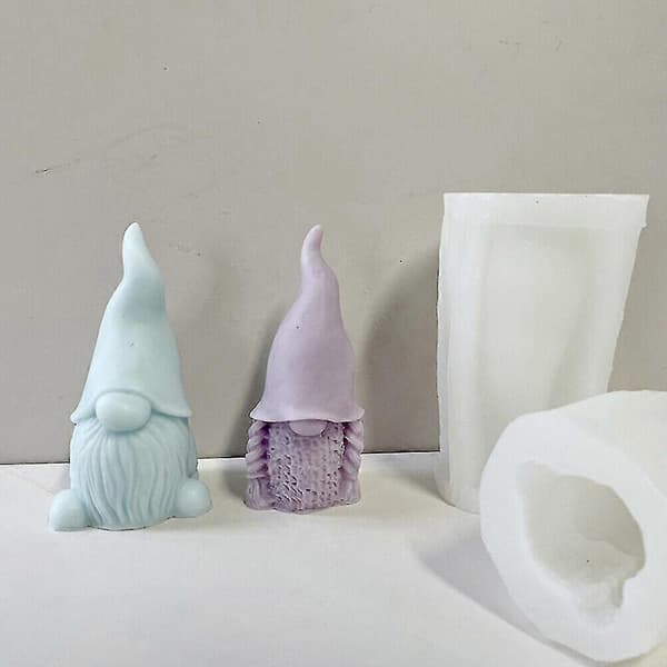 3D Silikon Lysform Julenissen Lys DIY Laging Såpeform D