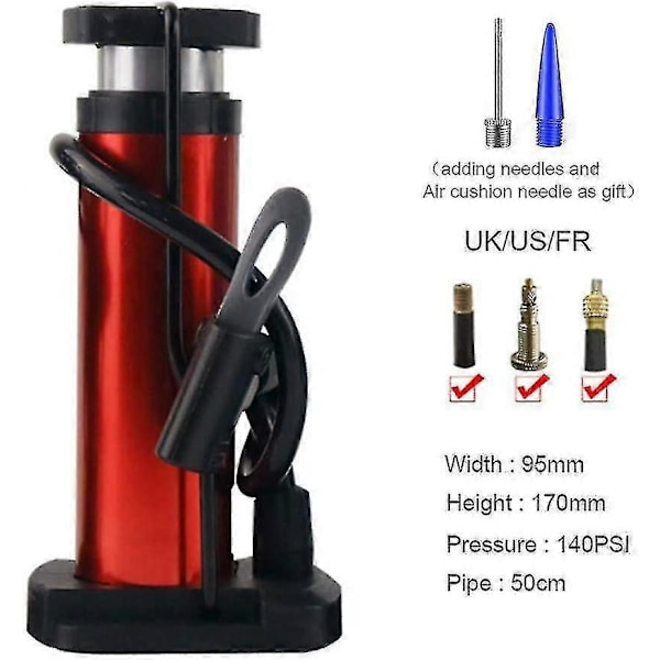 160psi Sykkelpumpe med trykkmåler Kompakt terrengsykkel Mini pumpe Sykkelpumpe Petdal Dekk Lufttrykksmåler for sykler Elsykler