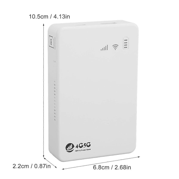 4G LTE Mobilt WiFi Hotspot 5G Olåst 300Mbps 4G LTE Router med SIM-kortplats Stöd för 10 Enheter 10000MAh WiFi Modem Router