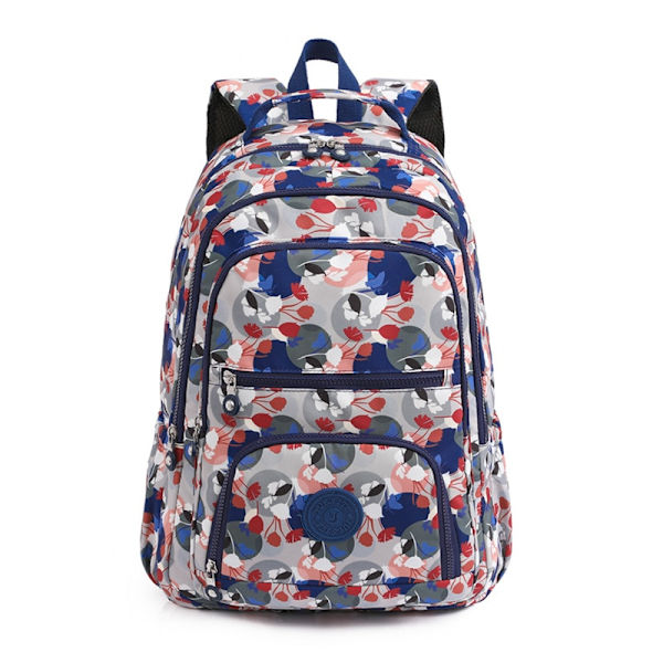 Ny stil multi-lomme studentsekk fargerik trykk reiseveske style 7