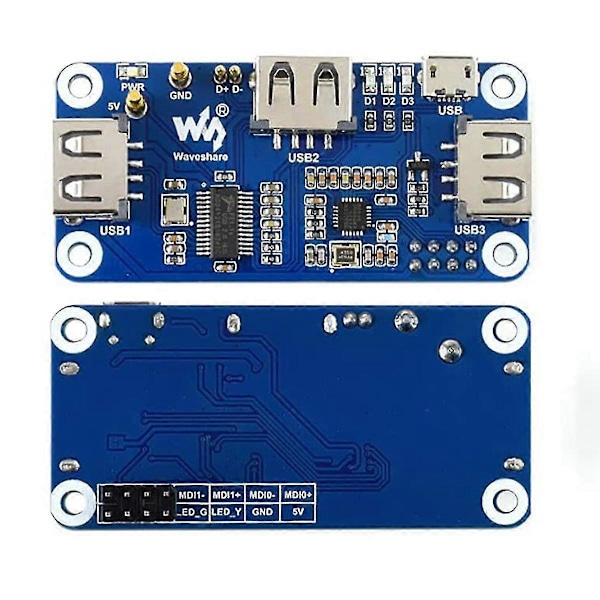 Poe Ethernet/usb Hub Hat Expansionskort För Raspberry Pi Zero W Wh, 10m/100m Ethernetport, 3x Usb