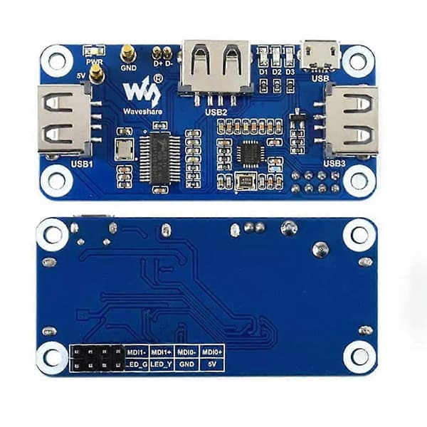 Poe Ethernet/usb Hub Hat Utvidelseskort For Raspberry Pi Zero W Wh, 10m/100m Ethernet Port, 3x Usb