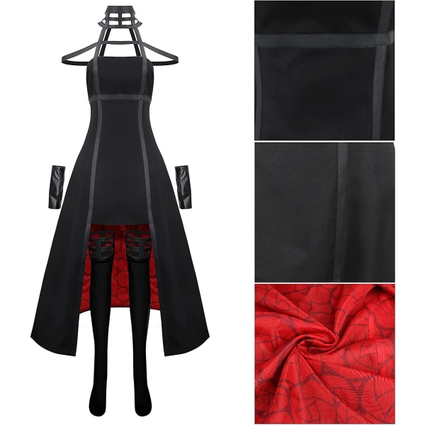 Anime Spy X Family Yor Forger Cosplay Kostym Outfit Yor Briar Svart Klänning Kostym Uniform Halloween L