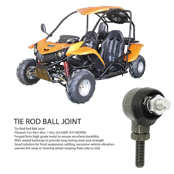 Styrestangs Ende Kugleled M8 Slidstærkt Pålideligt Robust Stabilt Styrestangs Kugleled Til 49cc 90cc 110cc GO KART ATV MOPED