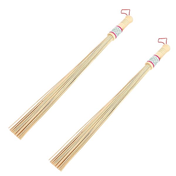 2 st Bambu Professionella Massagestavar Hälsovårdsmassageapparater (Ljusgul)
