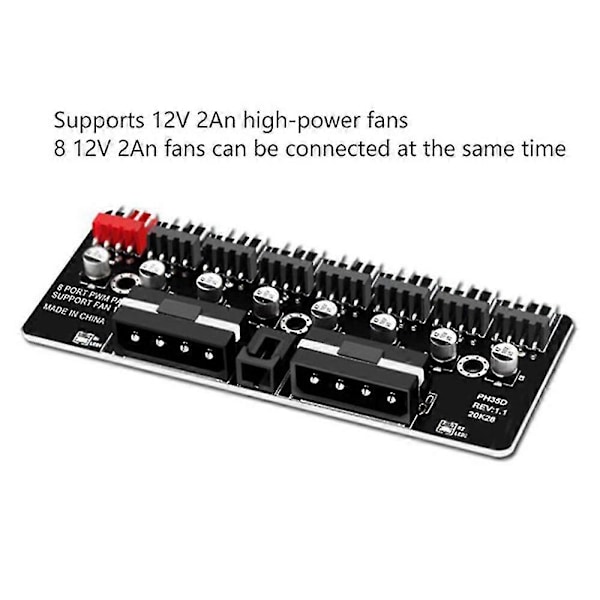 2 stk. PWM-blæserhub Desktop Computer CPU-blæserudvider Understøtter 3-pin 4-pin PWM-blæser Understøtter 12V