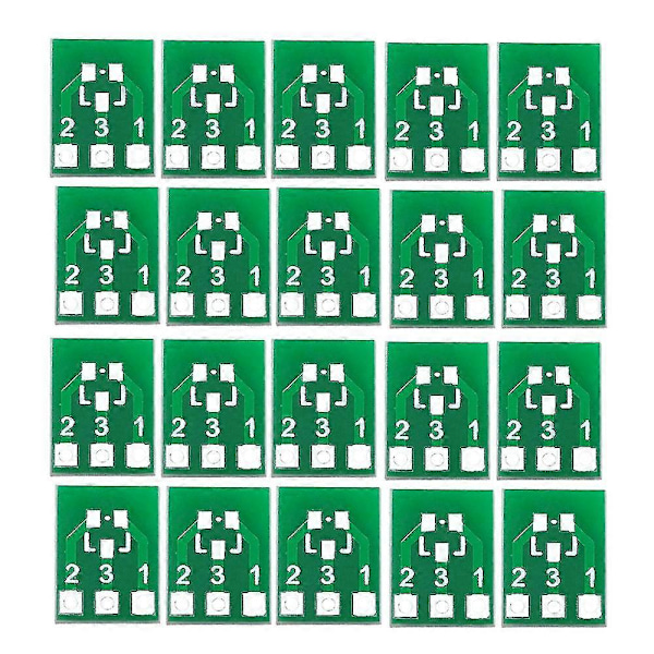20st Sot23 Sot23-3 Till Sip3 Dubbelsidig Smd Till Dip Sip3 Adapter Konverteringsplatta Sot Sip Ic Sockel