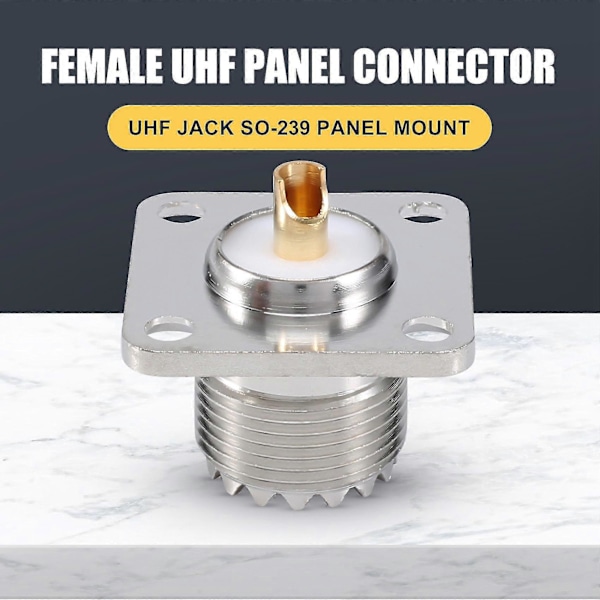 UHF Hun So239 Panel Chassis Monteringsflange Dækmontering Loddekop RF-stik