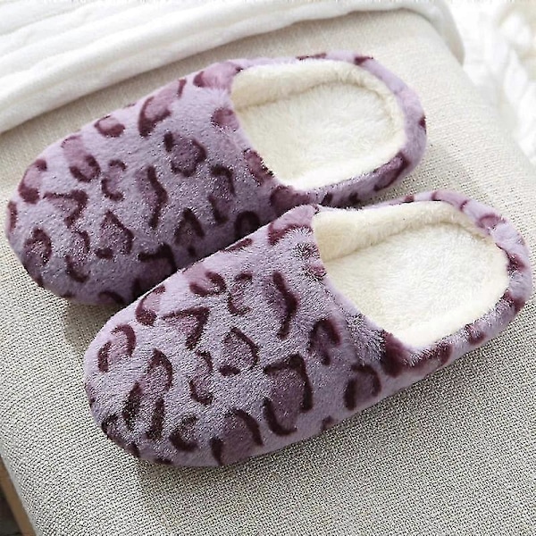 Gradient vinter indendørs dame hjemmesko plys bløde varme bomuldssko skridsikre gulvsko hjemme herre pelsede sandaler soveværelse A purple 42-43