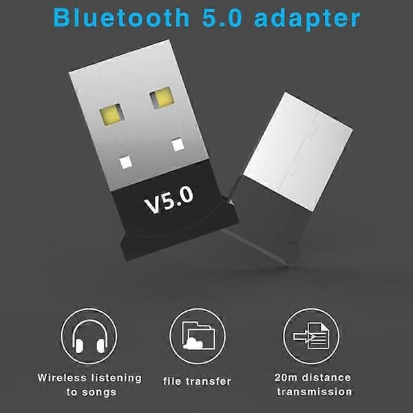 Mini Bluetooth-kompatibel 5.0 USB Trådløs Adapter Audio Mottaker Sender for PC Laptop Hodetelefoner