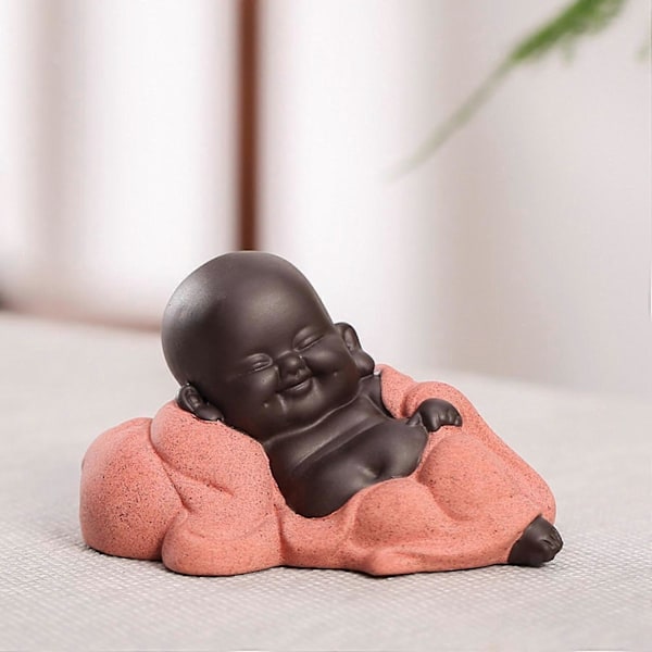 Søt Keramisk Buddha Statue Figur Ornts Hjem R C