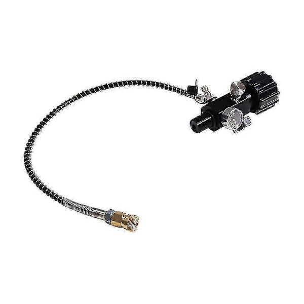 M18x1.5 Pcp Tank Dobbel Manometer Ladeventil Luftfyllestasjon Gassflaske Påfyllingsadapter 6000psi Wit