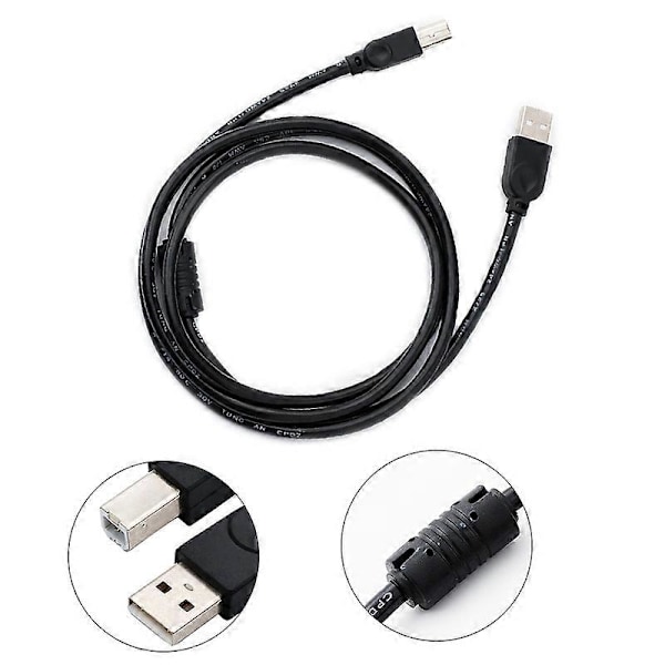 1,5 m USB 2.0 Typ A till B Fyrkantig Printer Scanner Dataöverföringskabel