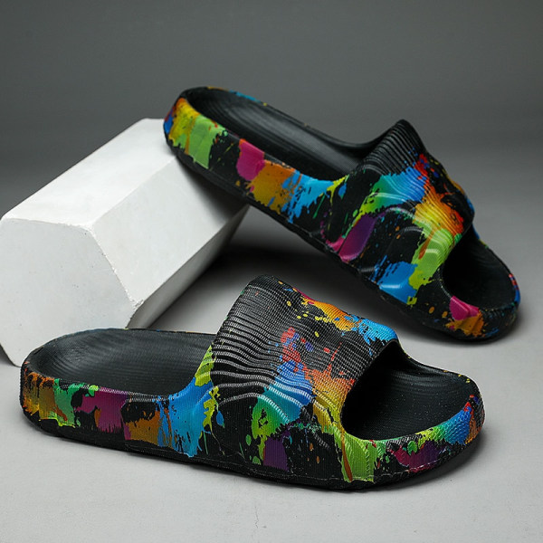 Tofflor herr ytterkläder sommar sport kokosnöt tramp känsla halkfria mjuka sulor flip-flops utomhus strand tjock sula sandal black 35-36