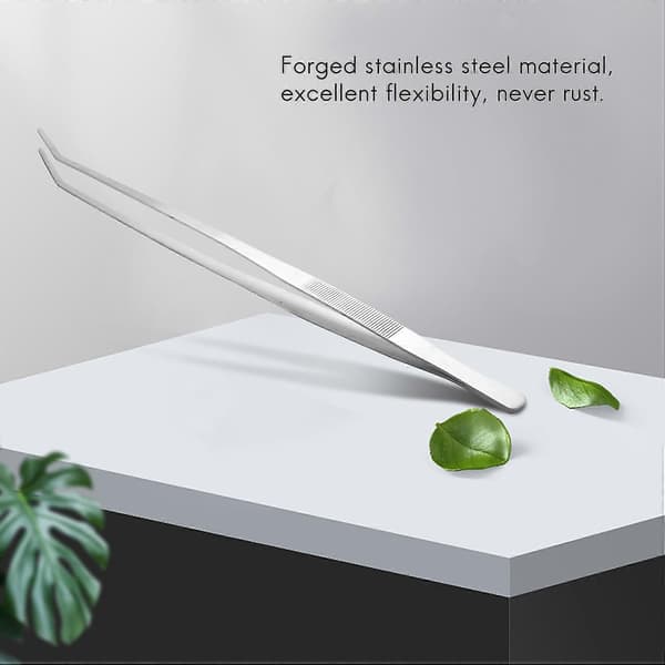 18.9\" Lang buet pinsett i rustfritt stål for akvarieplanter