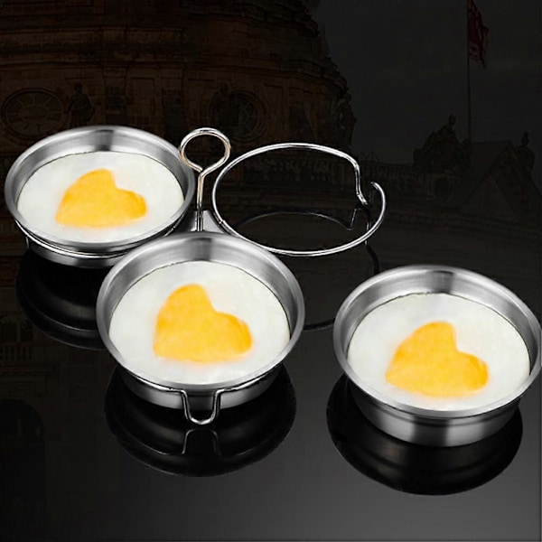 1 Set Äggkokare Nonstick Pocherade Ägg Tillverkare Rostfri Äggkokningspanna
