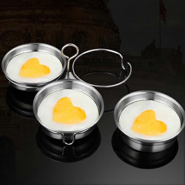 1 Sett Egg Poacher Pan Non-stick Eggkoker Rustfritt Stål Egg Poaching Panne