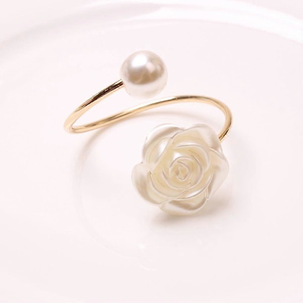 6 stk. Legering Servietringe Perle Rose Servietringe Kreative Servietspænder
