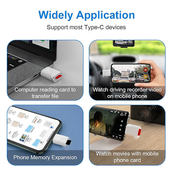 Type-c Tf/-sd Otg Usb 2.0 -sovitin matkapuhelimelle ja tietokoneelle