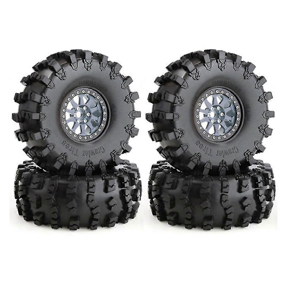 4 stk. 150 mm Metal 2.2 Beadlock Fælgsæt med Dæk til 1/10 Rc Crawler Bil Axial Scx10 Wraith Capra T