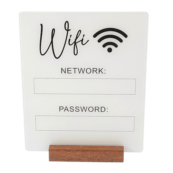 WiFi Passord Skilt WiFi Akryl Skilt WiFi Skilt WiFi Tavle WiFi Passord Påminnelse Skilt