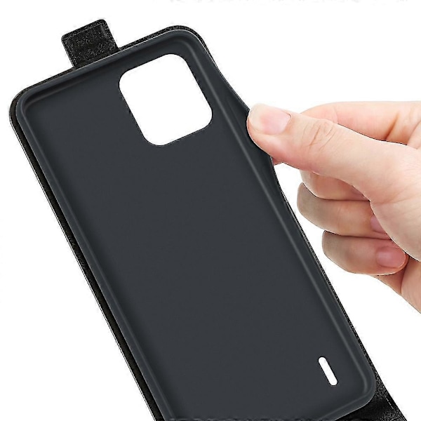 Nokia C110 Korttipidike Puhelinkotelo Hullu Rakenne Pystysuora Käännettävä Nahkakansi Black Style A Nokia C110