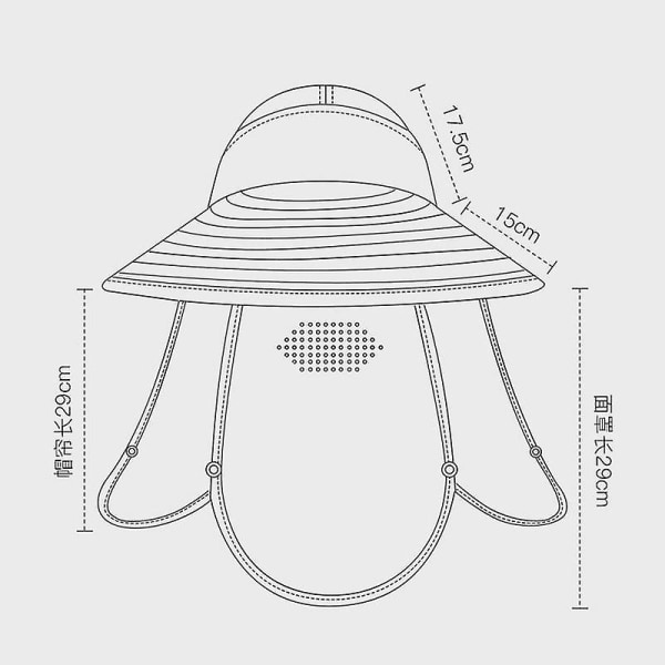 Fiskehatt med cover Utomhus Uv Solskydd Bred brättad hatt med cover &amp; Nackklaff För Fiske Vandringsträdgård white