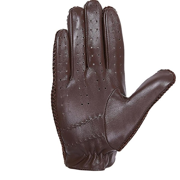 Evago pekskärmshandskar i äkta läder för män Halkfria motorcykel handskar i getskinn BROWN M